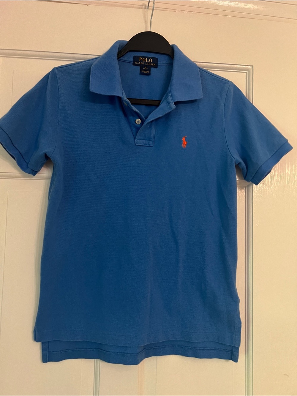 Polo by Ralph Lauren Boys' Bright Blue Polo with Orange Pony